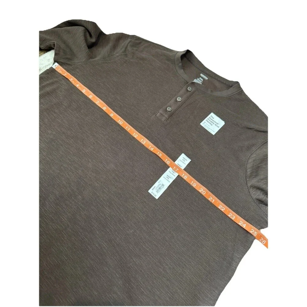 Sonoma Goods For Life Top Size XXL Brown Long Sleeve Textured Henley Tee Men's